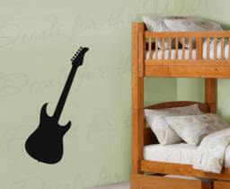 Electric Guitar Wall Decal Band Music Garage Boy Room Nursery Playroom Kids Vinyl Sticker Art Large Decoration Sign Graphic Decor Mural G17 - thumbnail 1