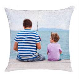 Personalized Photo Sequin Pillow - Custom Father's Day Gift - thumbnail 3