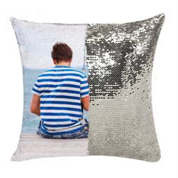 Personalized Photo Sequin Pillow - Custom Father's Day Gift - thumbnail 2