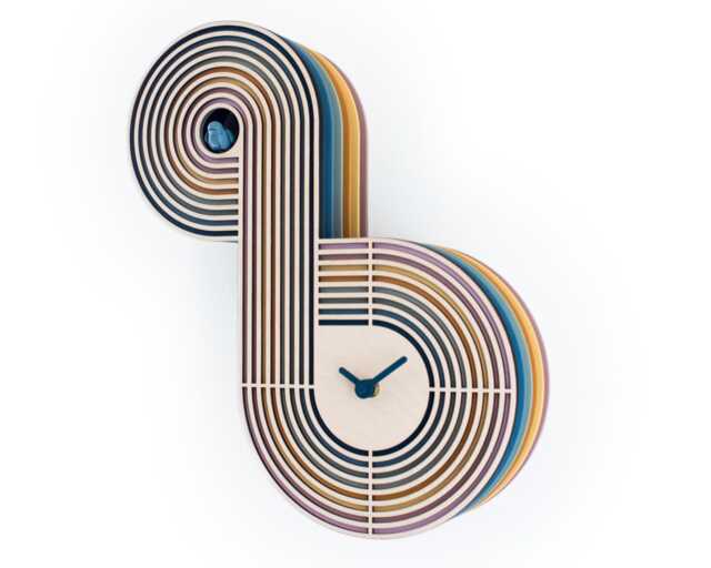 statement Cuckoo Clock, Abstract Wooden Wall Decor, Modern Home Accent - image 1