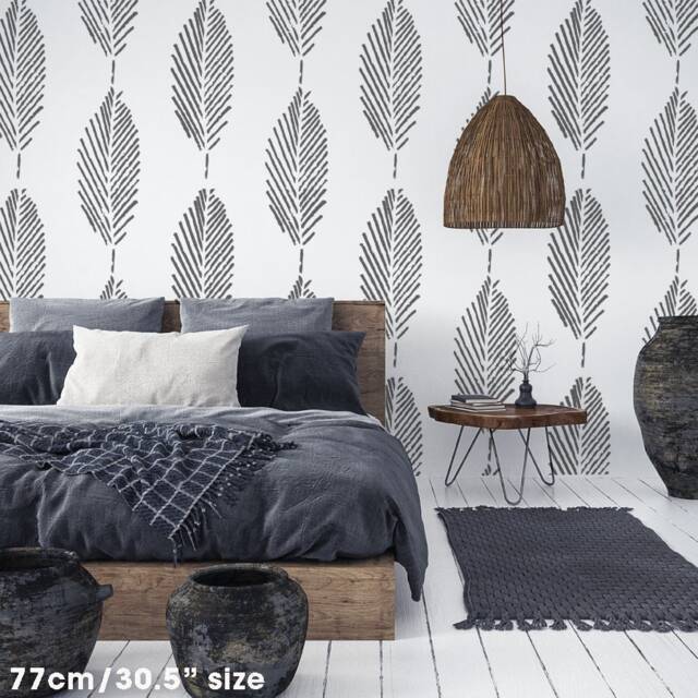 Leaves Allover Wall Stencil Large Painting Stencil For Home Decor - image 1