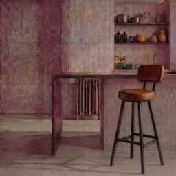Handmade Leather Bar Stool Steel Frame, Low Backrest - thumbnail 3