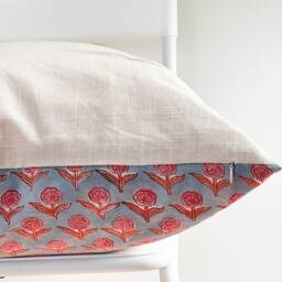 Indian Block Print Pillow Cover Floral Batik, 20 - thumbnail 2
