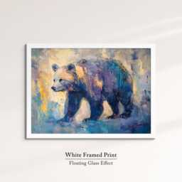 Bear Abstract Oil Painting Framed Print & Canvas Large Sizes Wall Art Poster Animal Luxury Home Decor Interior Gift Idea - thumbnail 3