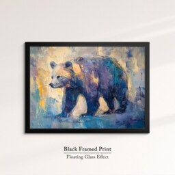 Bear Abstract Oil Painting Framed Print & Canvas Large Sizes Wall Art Poster Animal Luxury Home Decor Interior Gift Idea - thumbnail 2