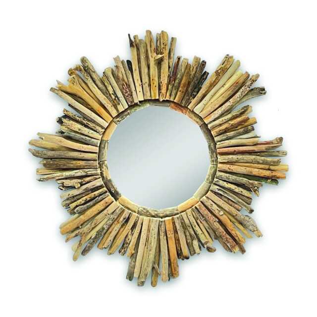 Driftwood Star Mirror Medium 60cm, Teak Root Starburst Wall - image 1