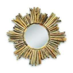 Driftwood Star Mirror Medium 60cm, Teak Root Starburst Wall - thumbnail 1