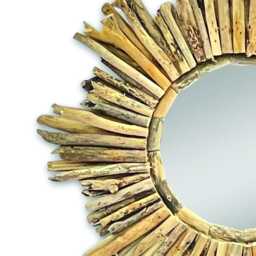 Driftwood Star Mirror Medium 60cm, Teak Root Starburst Wall - thumbnail 2