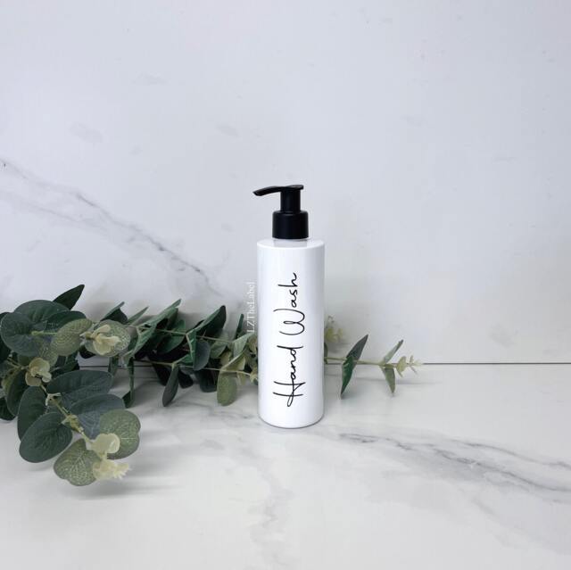 Personalised White Tubular 250Ml Plastic Bottle With Pump/Reusable, Refillable Bathroom, Kitchen Hand Wash, Lotion, Dish Soap Etc - image 1