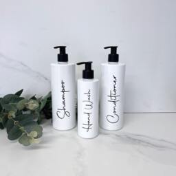 Personalised White Tubular 250Ml Plastic Bottle With Pump/Reusable, Refillable Bathroom, Kitchen Hand Wash, Lotion, Dish Soap Etc - thumbnail 3