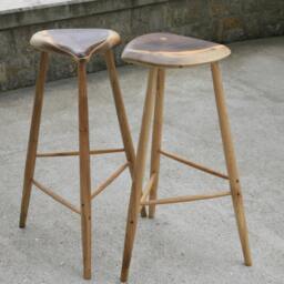 Walnut Bar Stools Inspired By Esherick - thumbnail 3