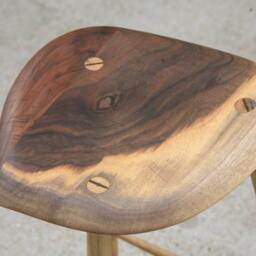 Walnut Bar Stools Inspired By Esherick - thumbnail 4