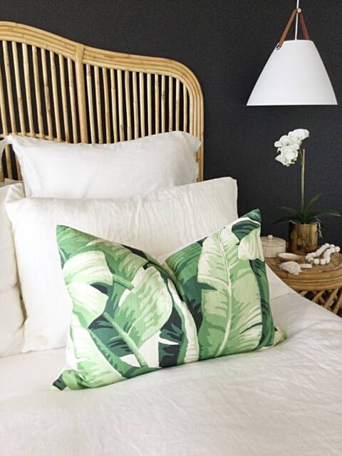 Tropical Palm Leaf Pillow Cover Coastal Bedroom Cushion - image 1