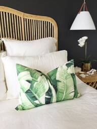 Tropical Palm Leaf Pillow Cover Coastal Bedroom Cushion - thumbnail 1