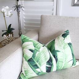 Tropical Palm Leaf Pillow Cover Coastal Bedroom Cushion - thumbnail 2