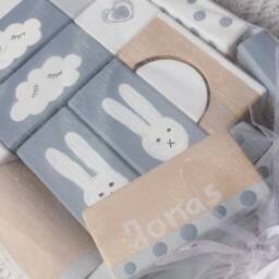 Gift For Baptism Wooden Building Blocks Personalized Hand-Painted - thumbnail 2