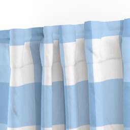 Baby Boy Nursery Curtain Panel - Picnic Plaid Gingham Check Large Scale Custom Buffalo in Light Blue By Domesticate - thumbnail 3