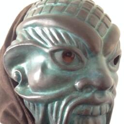 Fiberglass Demon Mask, Egyptian Bess, Halloween Costume - thumbnail 2
