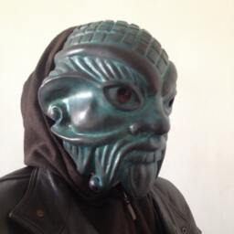 Fiberglass Demon Mask, Egyptian Bess, Halloween Costume - thumbnail 3