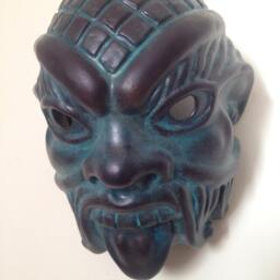 Fiberglass Demon Mask, Egyptian Bess, Halloween Costume - thumbnail 4