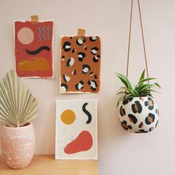 Leopard Print Round Hanging Plant Pot - thumbnail 4