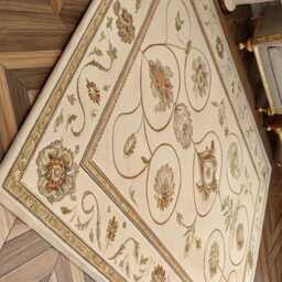 Hand Knotted Wool Rug, Oushak Style, Floral Design - thumbnail 4