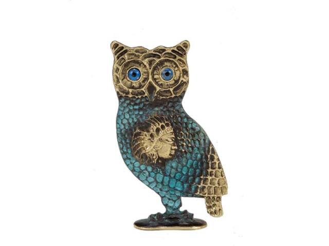 Handmade Brass Owl Statue, Athena Sculpture, Ancient Greek Symbol Of Wisdom, Bronze Home Decor, Unique Gift - image 1
