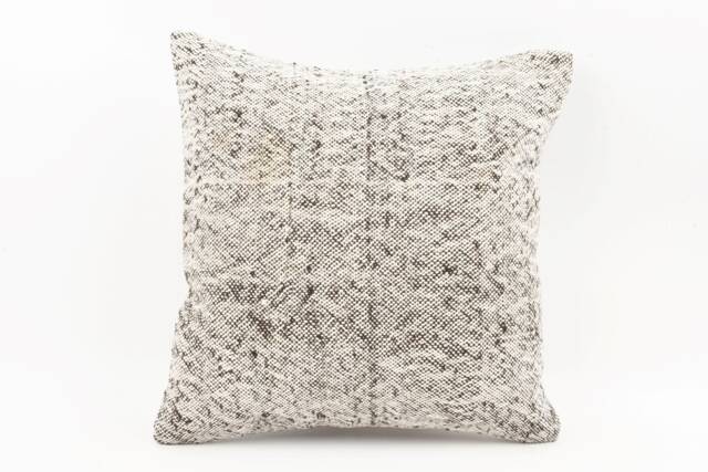 Embroidered Turkish Kilim Pillow Handwoven Wool Cushion - 18''x18'' - image 1