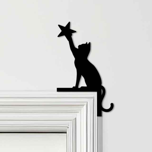 Door Topper Cat & Star Various Colours Top Of Decorative Sign - Sign, Novelty Wall Decor, Frame Art, Art - image 1