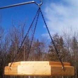 Handmade Hanging Octagon Platform Cedar Wood Bird/Squirrel Feeder, Tbnup - thumbnail 3