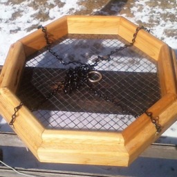 Handmade Hanging Octagon Platform Cedar Wood Bird/Squirrel Feeder, Tbnup - thumbnail 2
