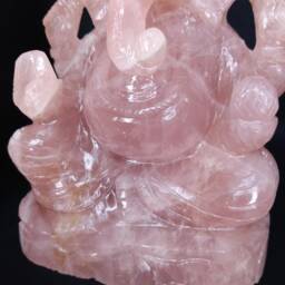 Rose Quartz Ganesh Statue - Pink Ganesha Hindu Idol Spiritual Healing Crystal Altar Gifts - thumbnail 4