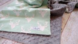 Baby Blanket - Boy Stag Minky Deer Buck Shower Gift