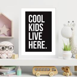 Cool Kids Live Here - Gaming Bedroom Playroom Teenager Print Home Decor Gift Bespoke Posters A5 A4 A3 - Framed Or Print - thumbnail 3