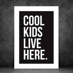 Cool Kids Live Here - Gaming Bedroom Playroom Teenager Print Home Decor Gift Bespoke Posters A5 A4 A3 - Framed Or Print - thumbnail 2