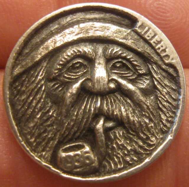 Deep Carved Hobo Nickel, I Love Carving Faces #13