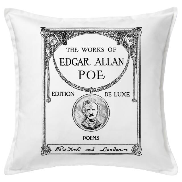 Edgar Allan Poe Pillow Cover, Book Pillow Cover.poems Alone, Annabel Lee , Dream Within A Dream, Eldorado, The Raven - image 1