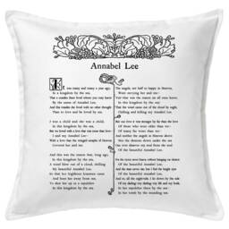 Edgar Allan Poe Pillow Cover, Book Pillow Cover.poems Alone, Annabel Lee , Dream Within A Dream, Eldorado, The Raven - thumbnail 3