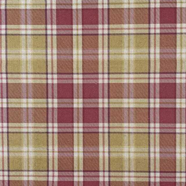Highland Tartan Check Panama Custom Made To Measure Fully Lined Curtains Heather - image 1