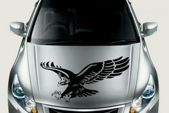 Large 23 X 18 Hawk Eagle Attack Vinyl Car Bonnet Side Sticker Decal Wall Art Animal Safari Graphic Silhouette Van Lorry Motorhome Campervan