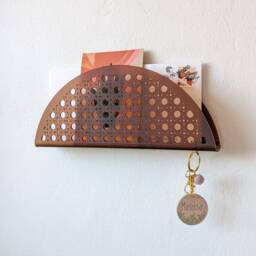Acrylic Rattan Cane Wall Mail Holder - thumbnail 2