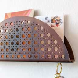 Acrylic Rattan Cane Wall Mail Holder - thumbnail 3