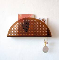 Acrylic Rattan Cane Wall Mail Holder - thumbnail 1