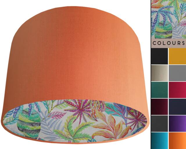 UK Handmade Tropical Lampshade, Leaf Print Light Shade, Modern Home Interior Lighting, Exotic Ceiling Table Lamp Shade - image 1