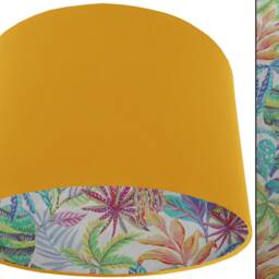 UK Handmade Tropical Lampshade, Leaf Print Light Shade, Modern Home Interior Lighting, Exotic Ceiling Table Lamp Shade - thumbnail 2