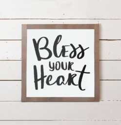 Bless Your Heart Small Wall Sign - Cute Signs, Signs With Sayings, Farmhouse Decor, Art, Southern Sayings - thumbnail 1