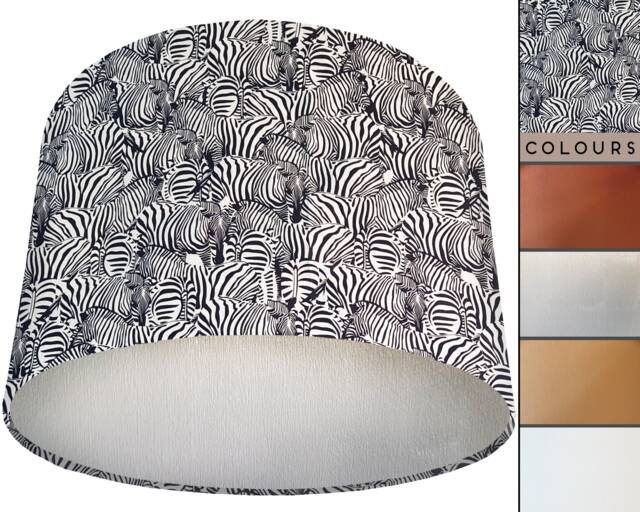 Zebra Lampshade, Ceiling Light Shade, Table Lamp UK Handmade African Animal Print Fabric