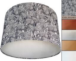 Zebra Lampshade, Ceiling Light Shade, Table Lamp UK Handmade African Animal Print Fabric - thumbnail 1