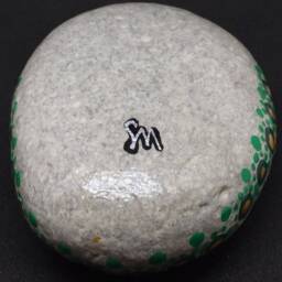 Mandalastein Tea Light Holder - Green Gold Dots - thumbnail 4