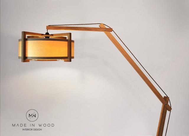 Modern Floor Lamp Made From Solid Oak & Ash Veneer. Arch Style - image 1